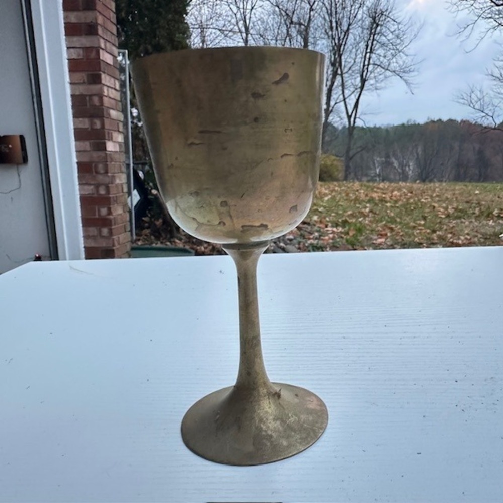 Vintage Interpur Brass Goblet‎ Chalice Shabby Chic Rustic Decor